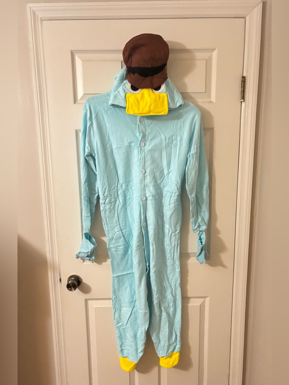 NWOT Light Blue Duck-Themed Kids One-Piece Bodysuit with Yellow Accents